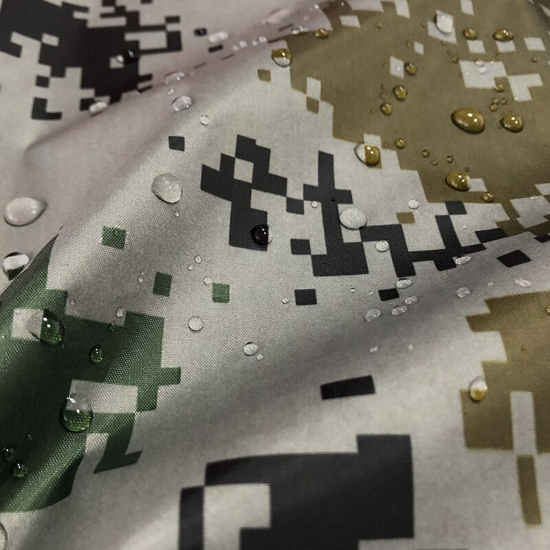 Størrelse 100cm*150cm 190t poly taffeta camouflage trykt pu sølv 1500mm vandtæt stof