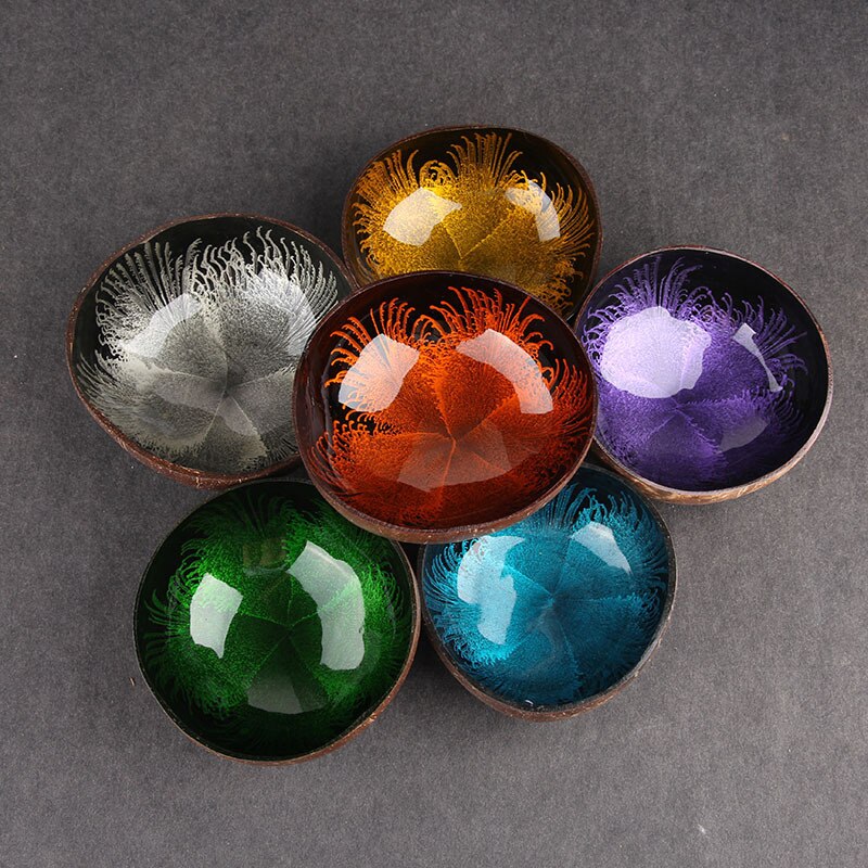 Special Organic Natural Coconut Shell Bowl Handmade Decor Breakfast Bowl Original Fruit Salad Dish Restaurant Tableware