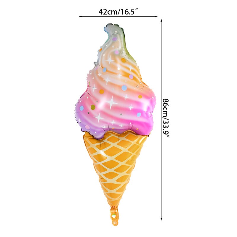 Ice Cream Popsicle Banner Bunting Foil Balloons for Tropical Summer Theme Hawaii Party Decoration Kid Birthday Air Globos: B01-1PCS