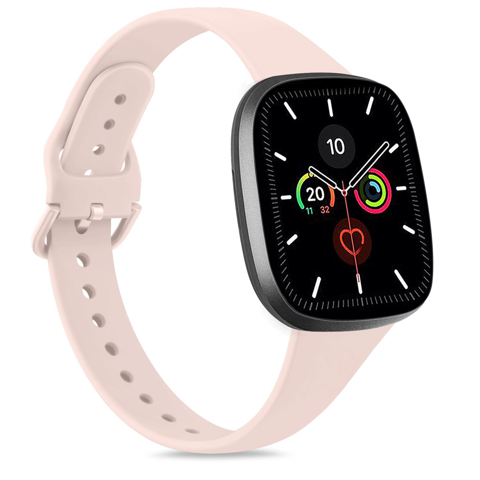 Siliconen Band Voor Fitbit Versa 3 Sence Horloge Band Armband Slim Polsband Vervanging Sport Voor Fitbit Smartwatch Accessoires: light pink