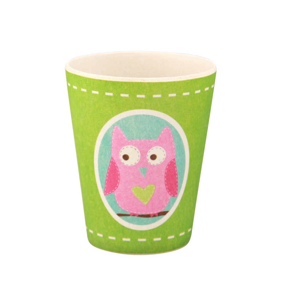 260mL Kawaii Cartoon Animals Bamboo Fiber Mugs Cup for Kids Baby Children: Small Owl