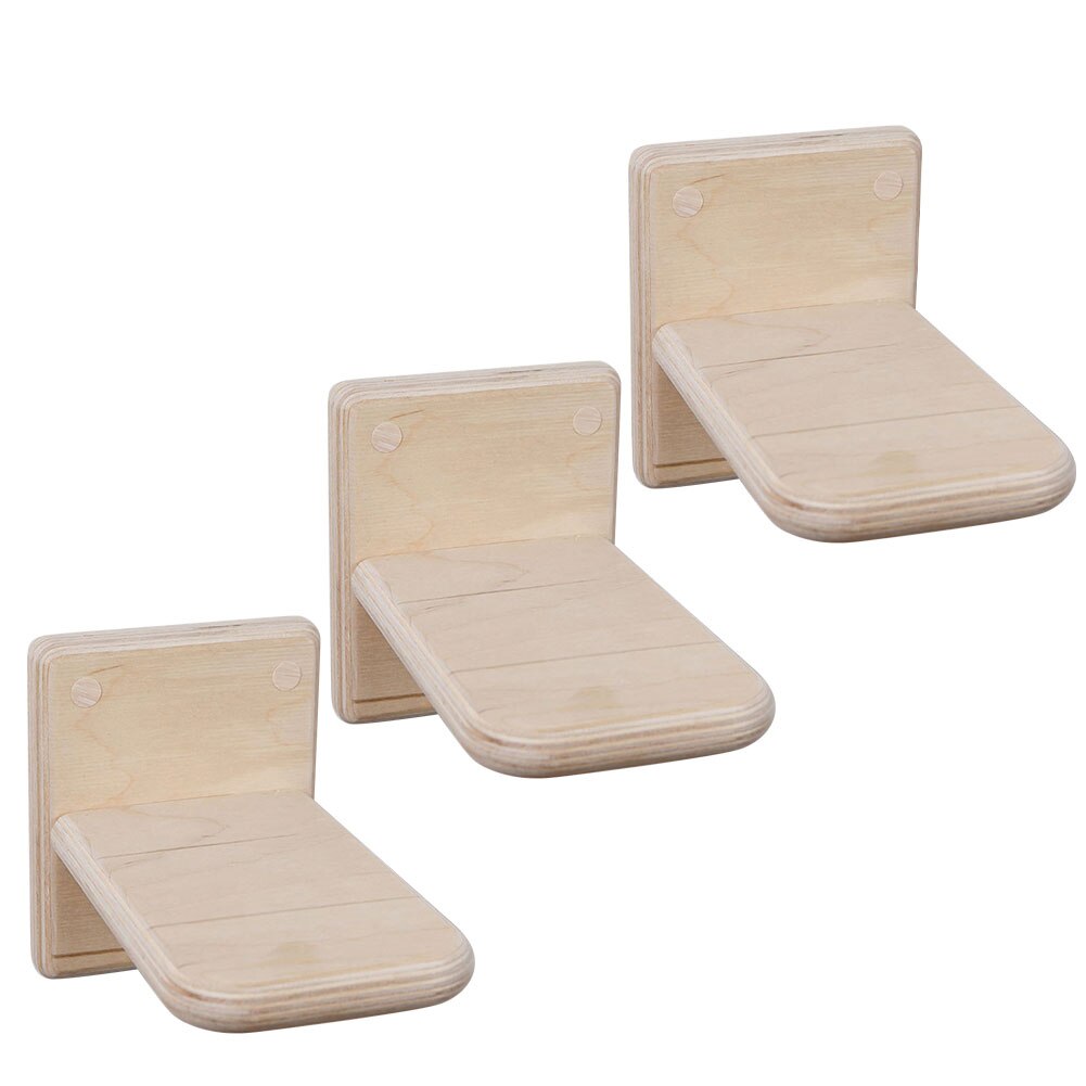 3PCS Cat Wall Frame DIY Cat Climbing Ladder Pine Opening Cat Jumping Platform Springboard Solid Wood Wall-mounted: Default Title