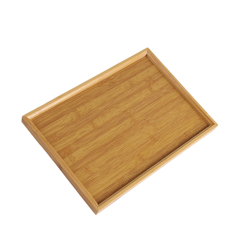 Bandeja de té Rectangular de madera de bambú, bandeja de madera maciza, bandejas para tazas de té, bandeja de soporte para cocina, , barra de té, bandeja de almacenamiento, vajilla