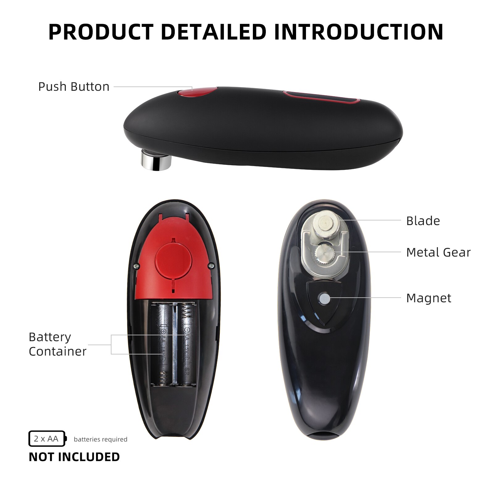 Upgrade Electric Can Opener Automatic Bottle Opener Cordless One Tin Touch No Sharp Edges Handheld Jar Openers Kitchen Tools