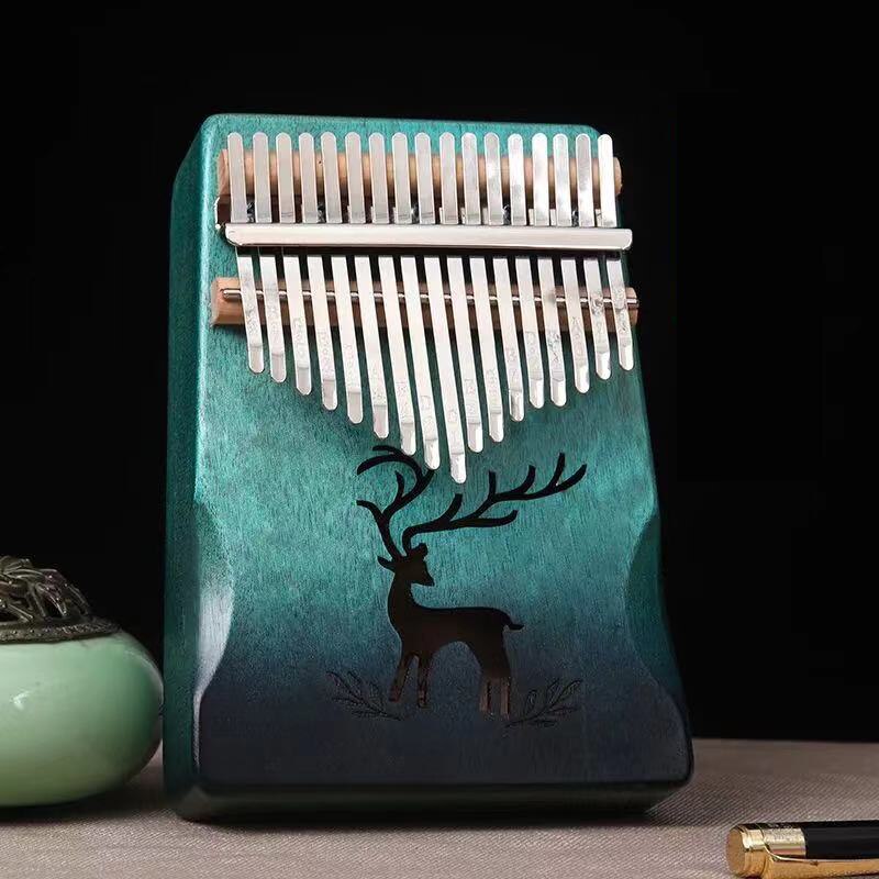 Kalimba-Piano de pulgar de 17 teclas, instrumento Musical de madera de caoba de , cuerpo Mbira, máquina de Teclado de África: Green 2