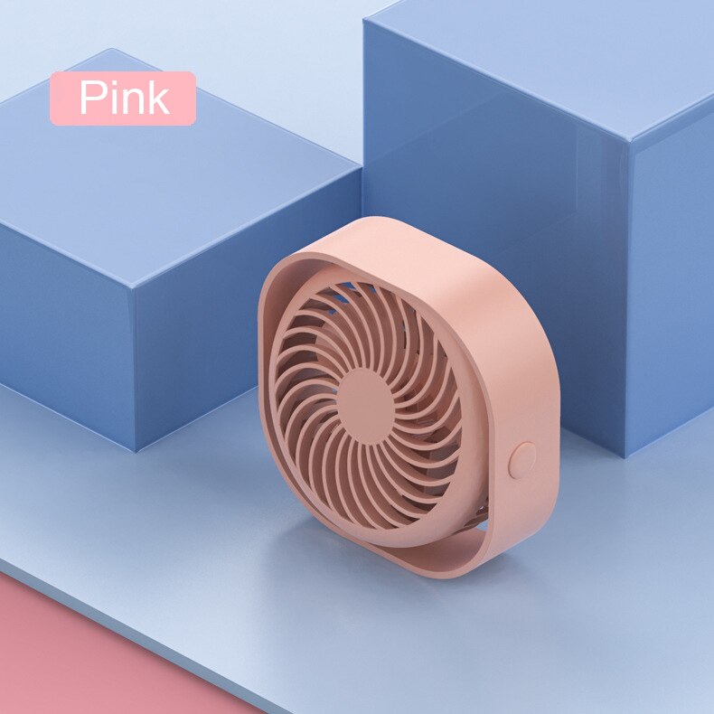 USB Aufladbare 3 Geschwindigkeit Mini USB Schreibtisch Fan Persönliche Kühlung Fans 360 Drehung Einstellbar Winkel für Sekretariat Heimat Reisen Auto: Rosa