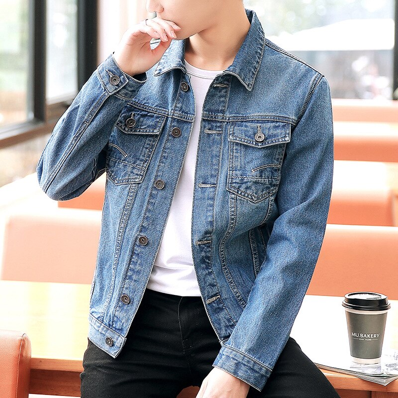 Lente Herfst Denim Jassen Heren Trendy Mode Denim Uitloper Hip Hop Retro Jeans Jassen Mannelijke Cowboy Slim Bomber jas