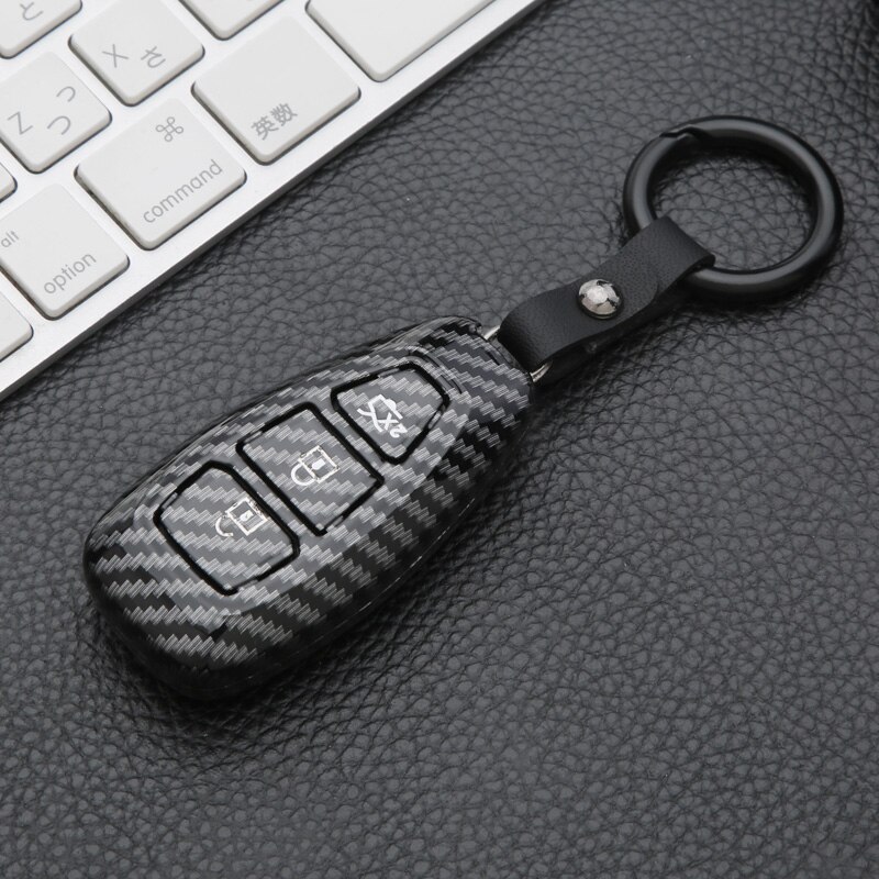 Carbon Fiber Remote Car Key Case Shell For Ford Fiesta Mondeo Ecosport Kuga Focus ST C-Max B-Max Focus 3 MK3 MK4 escape key bag: Silver