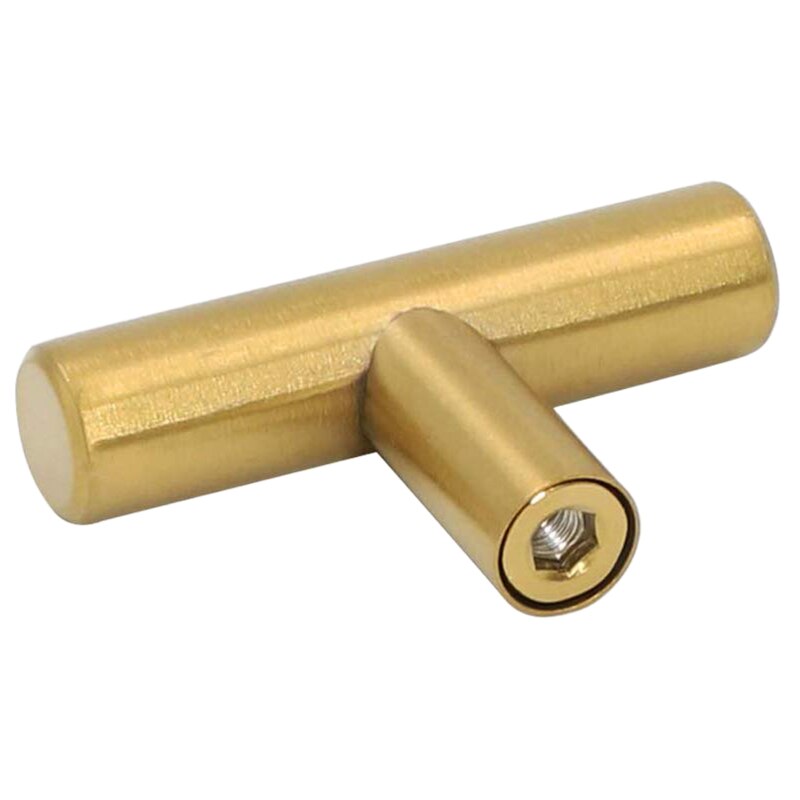 50mm lange enkelgats kastknoppen en handgrepen deurkasten lades slaapkamermeubelgrepen geborsteld  ,20- pack, goud