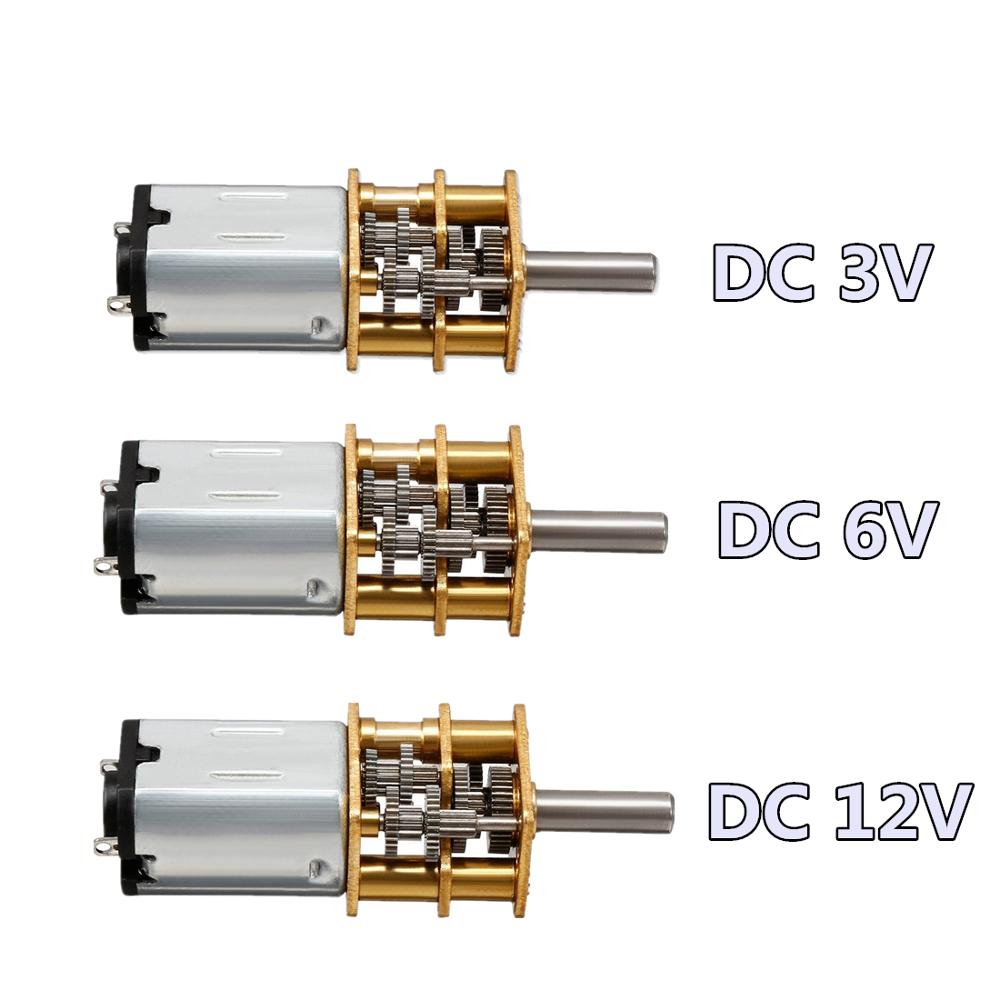 DC 3V/6V/12V N20 Mini Micro Metallgetriebemotor mit Zahnrad DC-Motoren 15/30/50/60/100/200/300/500/1000RPM