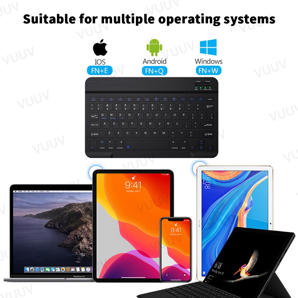 Hiszpańska klawiatura kompatybilna z Bluetooth dla tabletu rosyjska portugalska Android iOS Mini bezprzewodowa klawiatura tabletu dla ipada