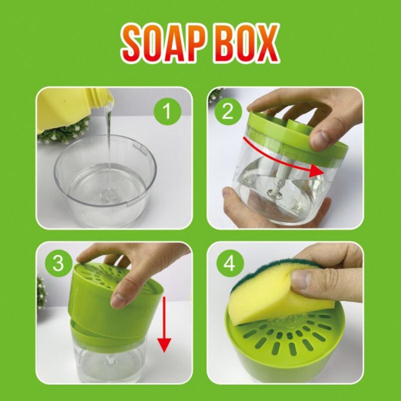 Bottle Kitchen Dishwashing Detergent Semen Box Automatic Liquid Dispenser Press Sponge Soap Dispenser Scouring Pad Liquid Box