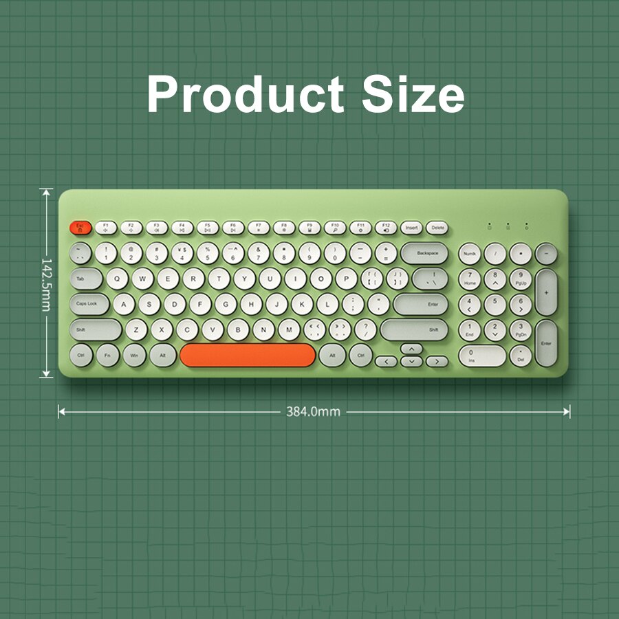 EAOR 2.4G Wireless Gaming Keyboard and Mouse Set Round Keycap Silent Wireless Keyboard Mouse Combos for PC Gamer Desktop Laptop