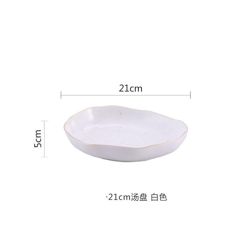 Marble Plates Ceramic Dinner Set Gold Inlay Porcelain Dessert Plate Steak Salad Snack Cake Plates Tableware Dinnerware Sets