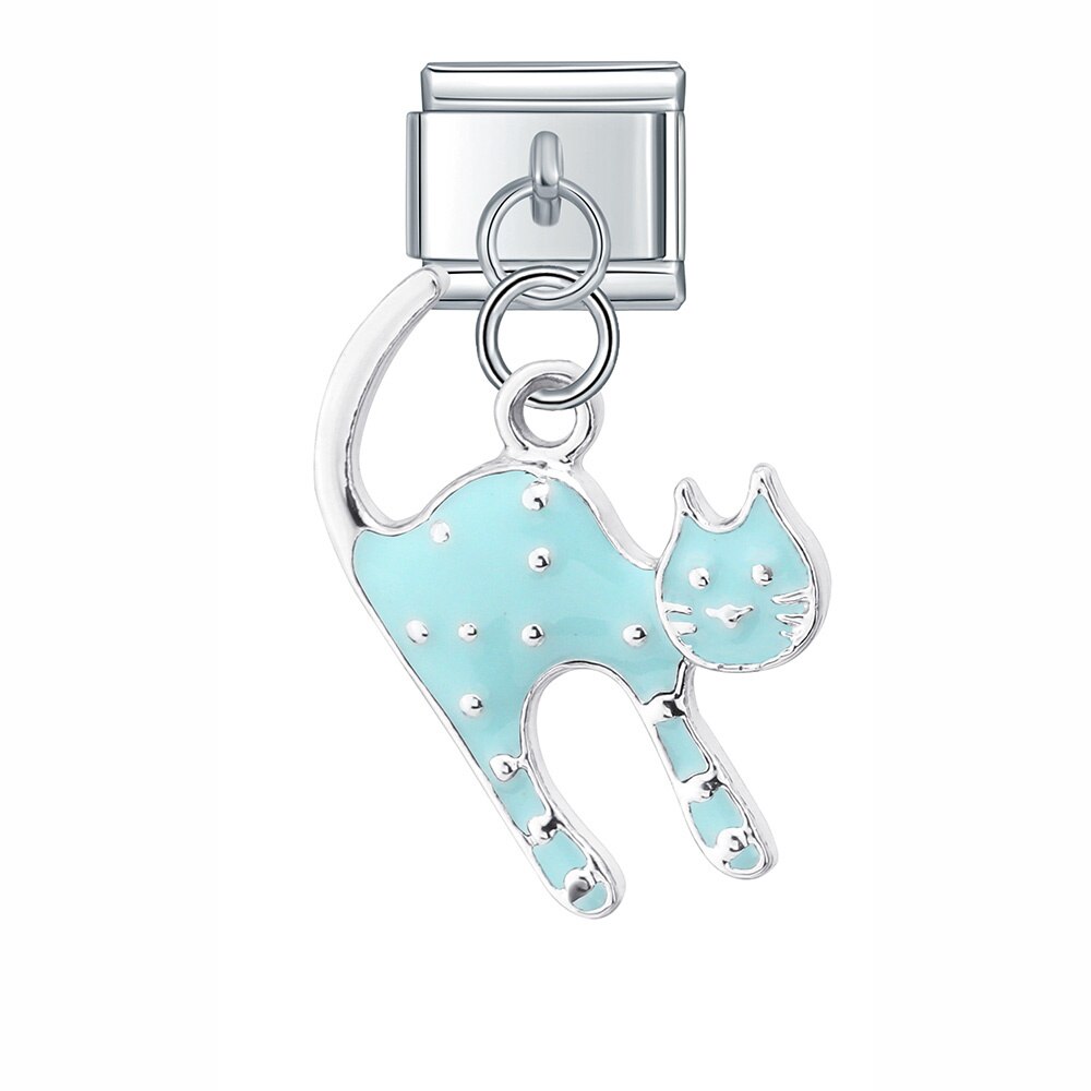 Hapiship-abalorios de delfín esmaltado, pulsera de acero inoxidable de 9mm, joyería artesanal, , DJ419: E
