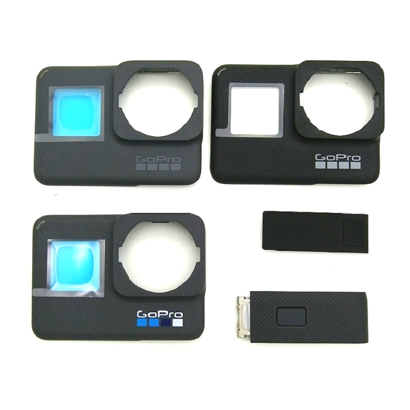 Cubierta de batería para GoPro Hero 4, 5, 6, 7, 8, 9, marco negro, accesorios originales, Marco, Panel de placa frontal/funda/caja de protección