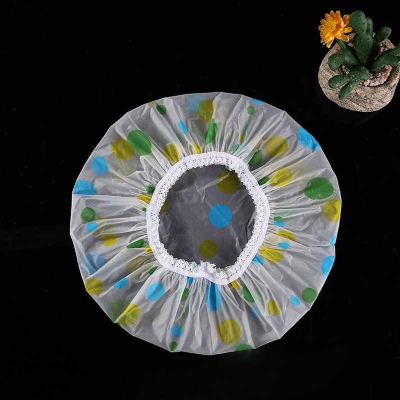 Waterproof Wave Point Bath Shower Cap Hat Elastic Shower Hat Reusable Bath Head Hair Cap For Women Salon Shower Bathroom: 09