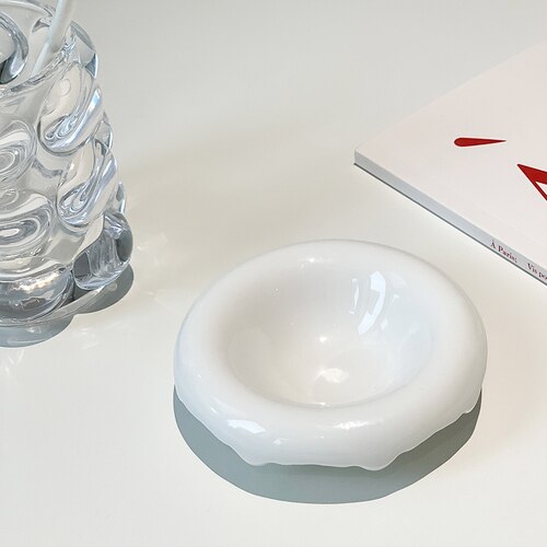 Plato occidental de cerámica blanca pura de forma especial para cena, cuencos para ensalada, postre, fruta, cereales, desayuno, sopa, platos de cocina: 4 inches