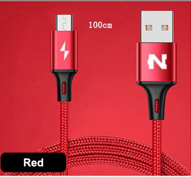 Originele Nohon Micro Usb Kabel Voor Samsung Huawei Htc Nokia Android Mobiele Telefoon Fast Charger Opladen Usb Kabel Data Sync draad: Red - 100CM