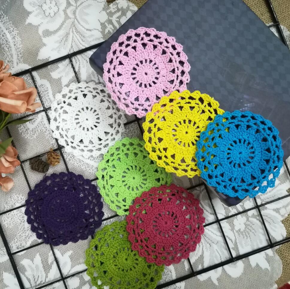 10cm Round Placemat Christmas Placemats Coffee Cup Mat Mug Pad Modern Coasters Drink Coaster Crochet Doily Kitchen Table Mats