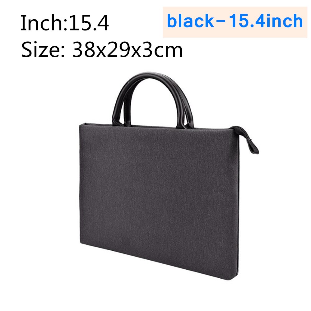 Women Men Briefcase 13 14 15inch Liner Sleeve Waterproof Wear-resistant Anti-theft Shockproof Laptop Bag For IPad Macbook Huawei: Black-15.4inch