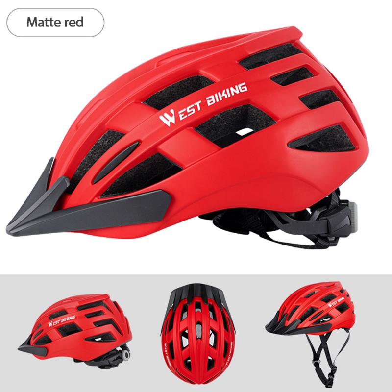 Road bike riding equipment electric bicycle helmet Sports Safety Bicycle Anti-collision cap riding helmet: red / L