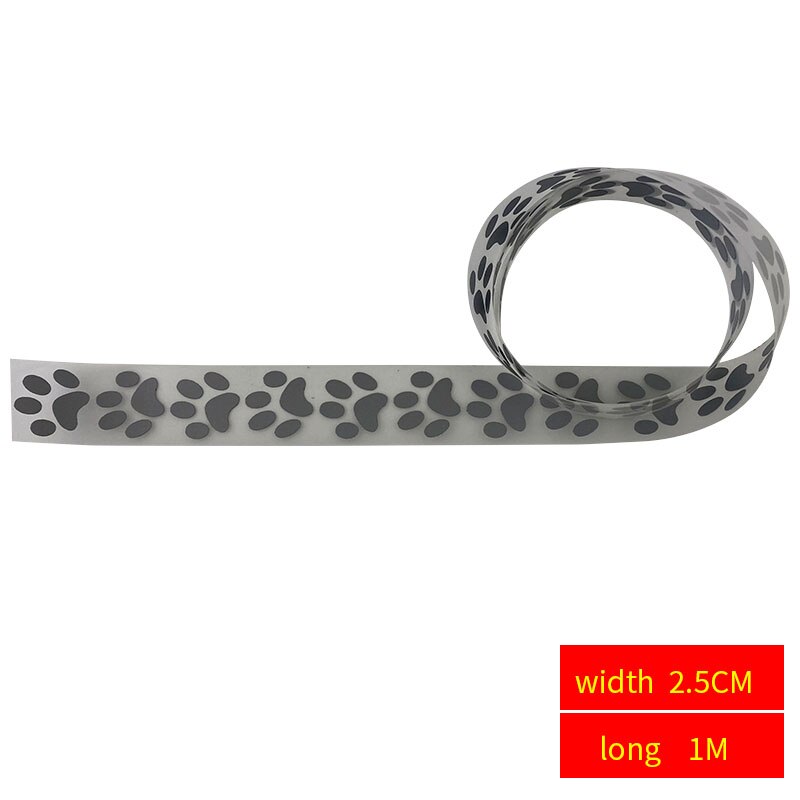1M Heat Transfer Vinyl Film Reflective DIY Tape Ribbon Iron On Fabric Clothes High Visibility Traffic Safety Materials: 2.5cmX1m paw