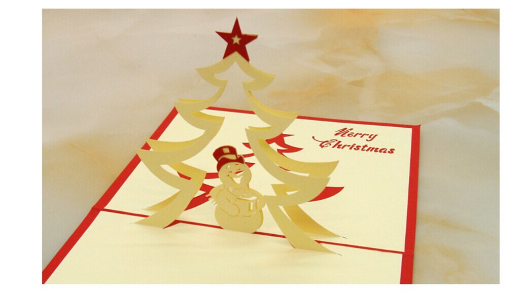 3D Pop Up Origami Greeting Christmas Cards Stereoscopic Christmas tree: S