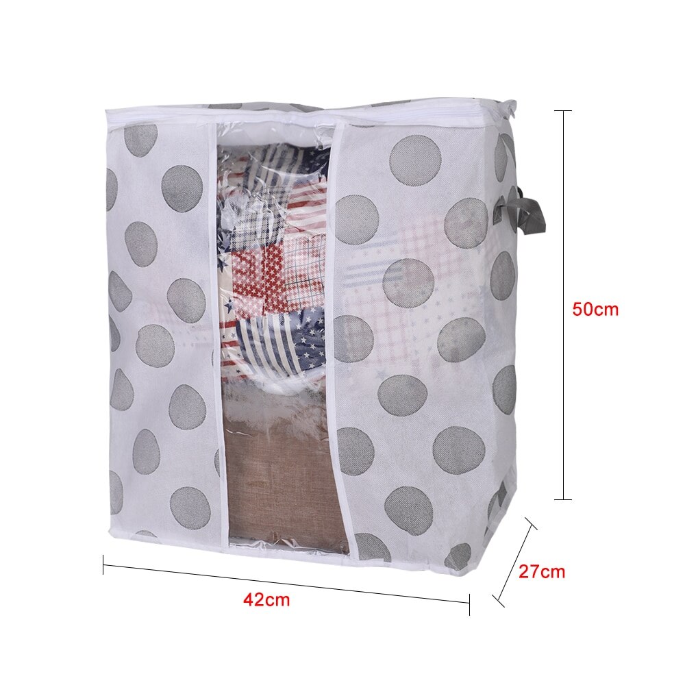 Non-woven Opvouwbare Opbergdoos Draagbare Kleding Organizer Tidy Pouch Koffer Home Opbergdoos Quilt Opslag Container Bag: 42x27x50cm point