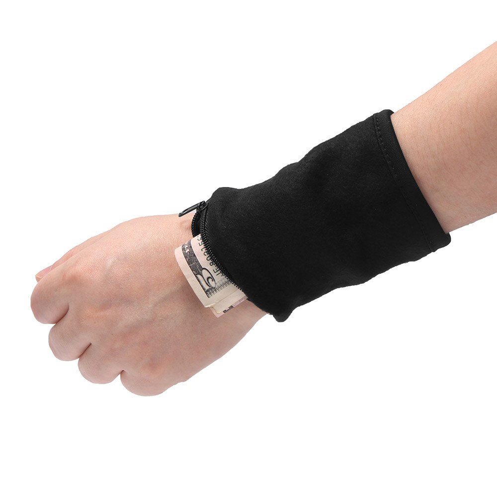 1 Pc Katoen Polsbandjes Sport Zweetband Rits Pols Portemonnee Voor Running Basketbal Tennis Zweet Polssteun Brace Wraps Guard