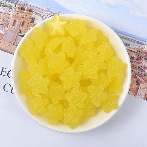 Happy Monkey Slime Supplies DIY Resin Star Candy Slices Slime Charms Addition for Fluffy Clear Crystal Slime Clay In Stock: Yellow 20pcs