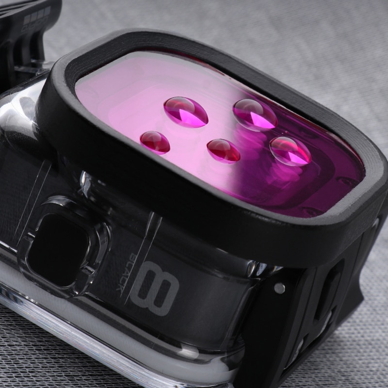 Für GoPro Held 8 Zubehör Unterwasser tauchen Objektiv Farbe Filter einstellen für gehen Profi Held8 Schwarz feste Gehäbenutzen