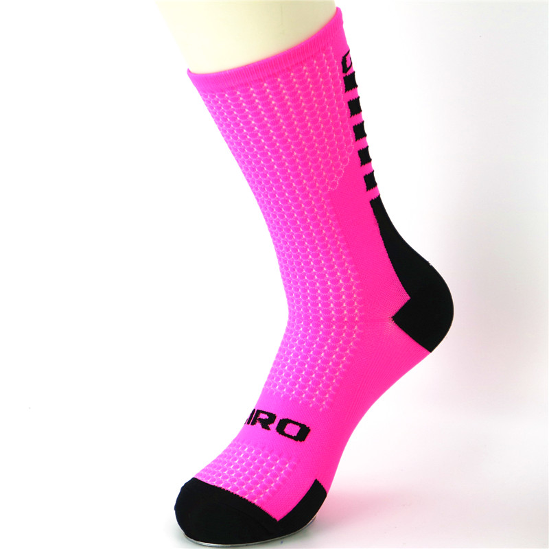 Men Women Socks Bike Bicycle Breathable Summer Road Sports Mtb Pois Cycling Socks: Pink