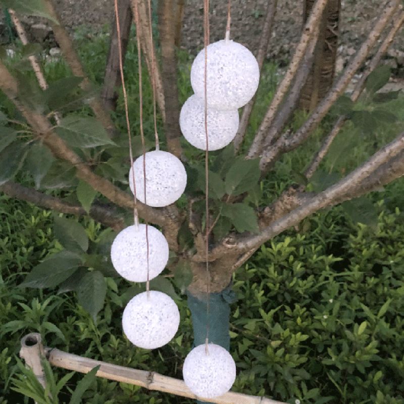 Particle Sphere Solar Powered Wind Chime Light LED Garden Hanging Spinner Lamp Color Changing Lawn Yard Home Decoration