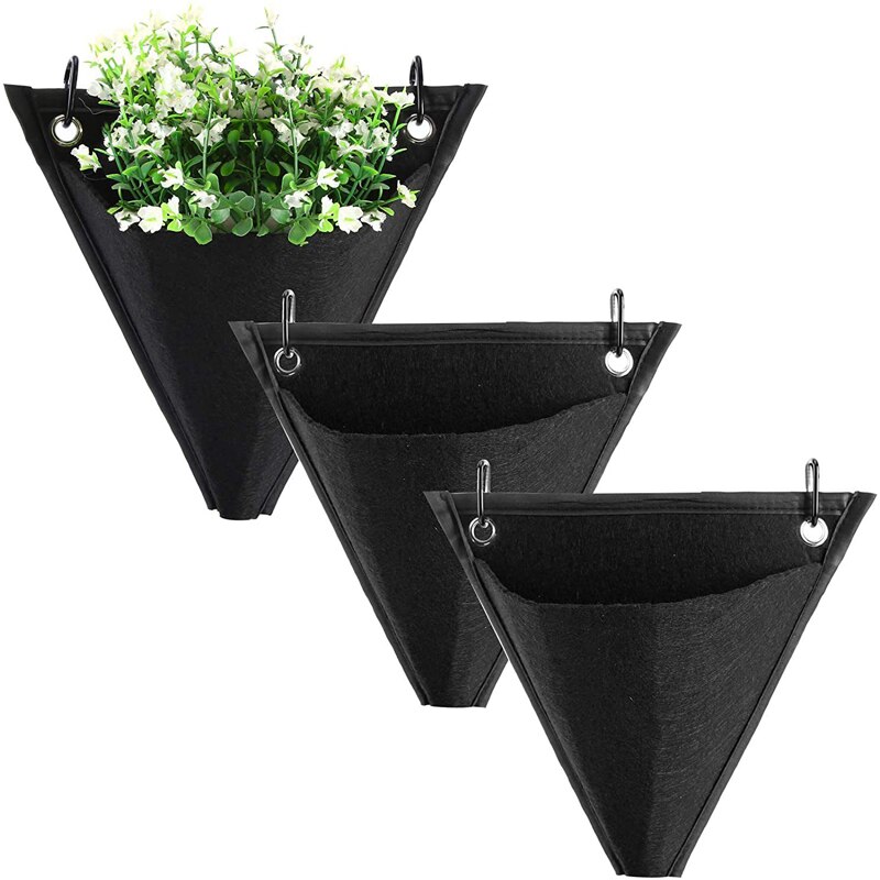 Wall-Mounted Succulent Plant Pot Triangle Hanging Bag Indoor And Outdoor Home Decoration Gardening Flower Container Planting Bag