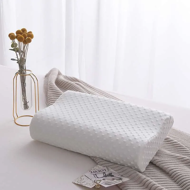 Almohada larga de espuma viscoelástica, almohada de cama, protección del cuello, almohada de maternidad en forma de rebote lento para dormir, almohadas ortopédicas