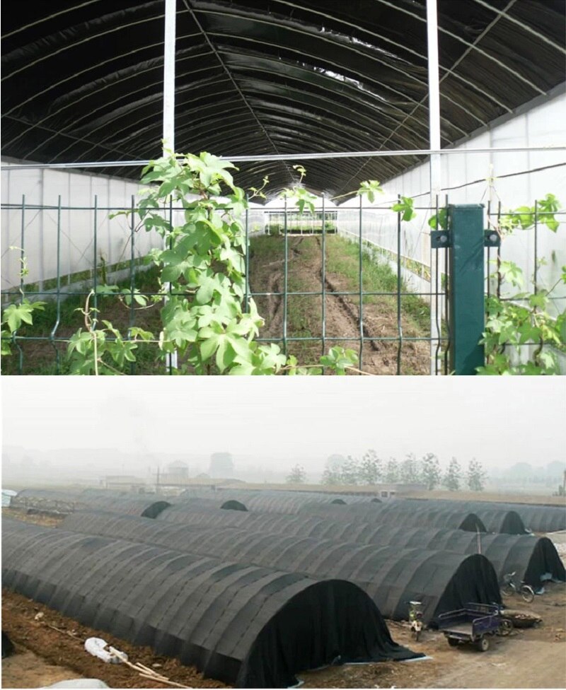 Drivhus holde varmen anti-uv solskærm tykne 0.12mm film 2 mx 5m landbrugs dyrke drivhusafgrøder hvid sort film