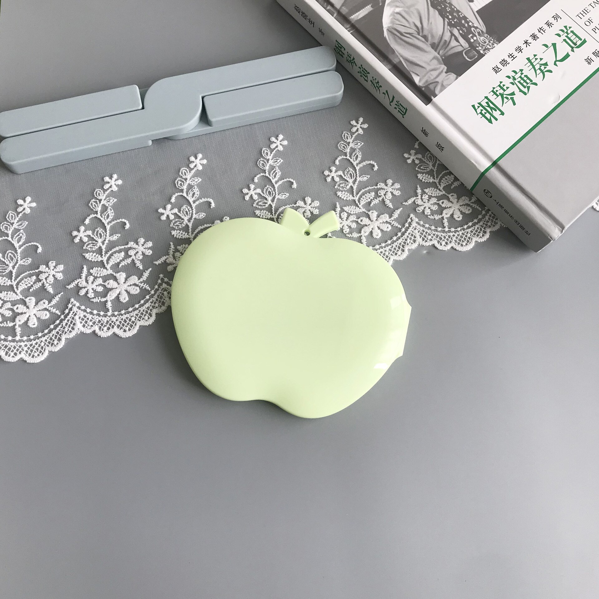 Cute Apple Shaped Child Adult Mask Storage Box Portable Folding Mask Box Temporary Storage Box With Mirror: Green
