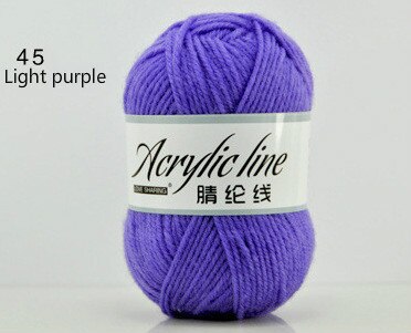 1pc = 50g bløde, miljøvenlige fiberkashmir kamgarn uld til børn farvet dukke akryl sweater smuk babygarn til strik: 45 lys lilla