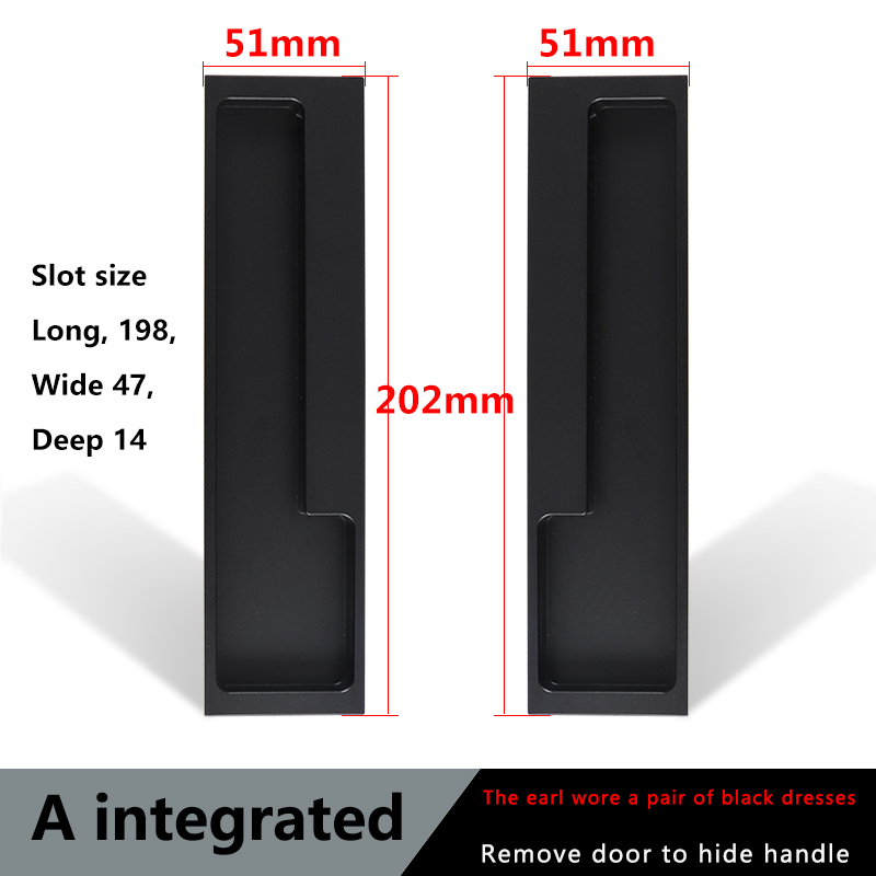 TOP KNORR – poignée de porte coulissante cachée, porte intérieure décorative intégrée, pour armoire, armoire, meuble de tiroir: blackA suit