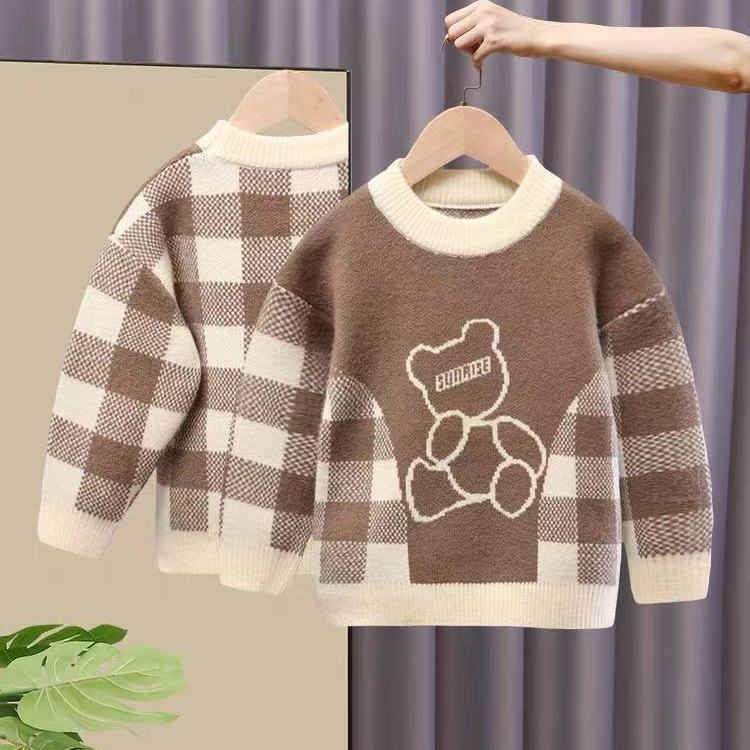 Suéter de visón a prueba de agua para niños, ropa gruesa, otoño e invierno, novedad de 2022: Camel / 130-120cm-130cm