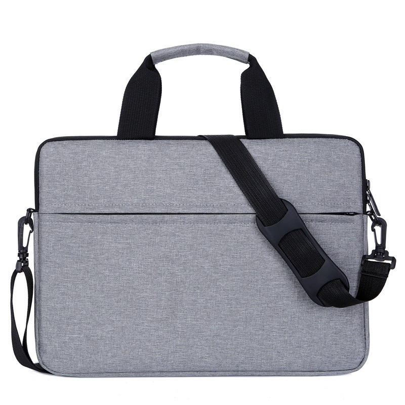 1pc solid color simple and lightweight laptop bag, portable business laptop bag, zipper style laptop bag, perfect: GRAY
