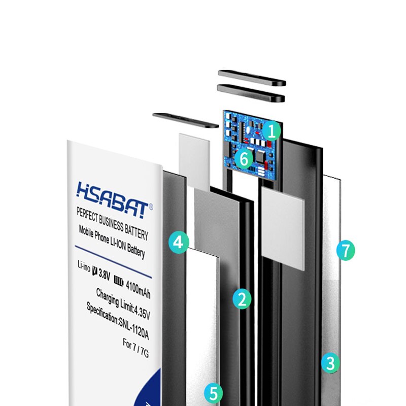Hsabat 4100 mah batteri til iphone 7 til iphone 7 til iphone 7g til iphone 7g gratis værktøjer+mærkat