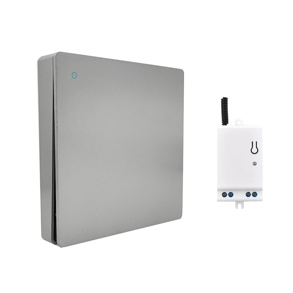 RF433 Wireless Wall Light Switch Self-Powered Remote Control No Battery No Wire IP54 Waterproof Indoor Outdoor switc: Gray 1-1