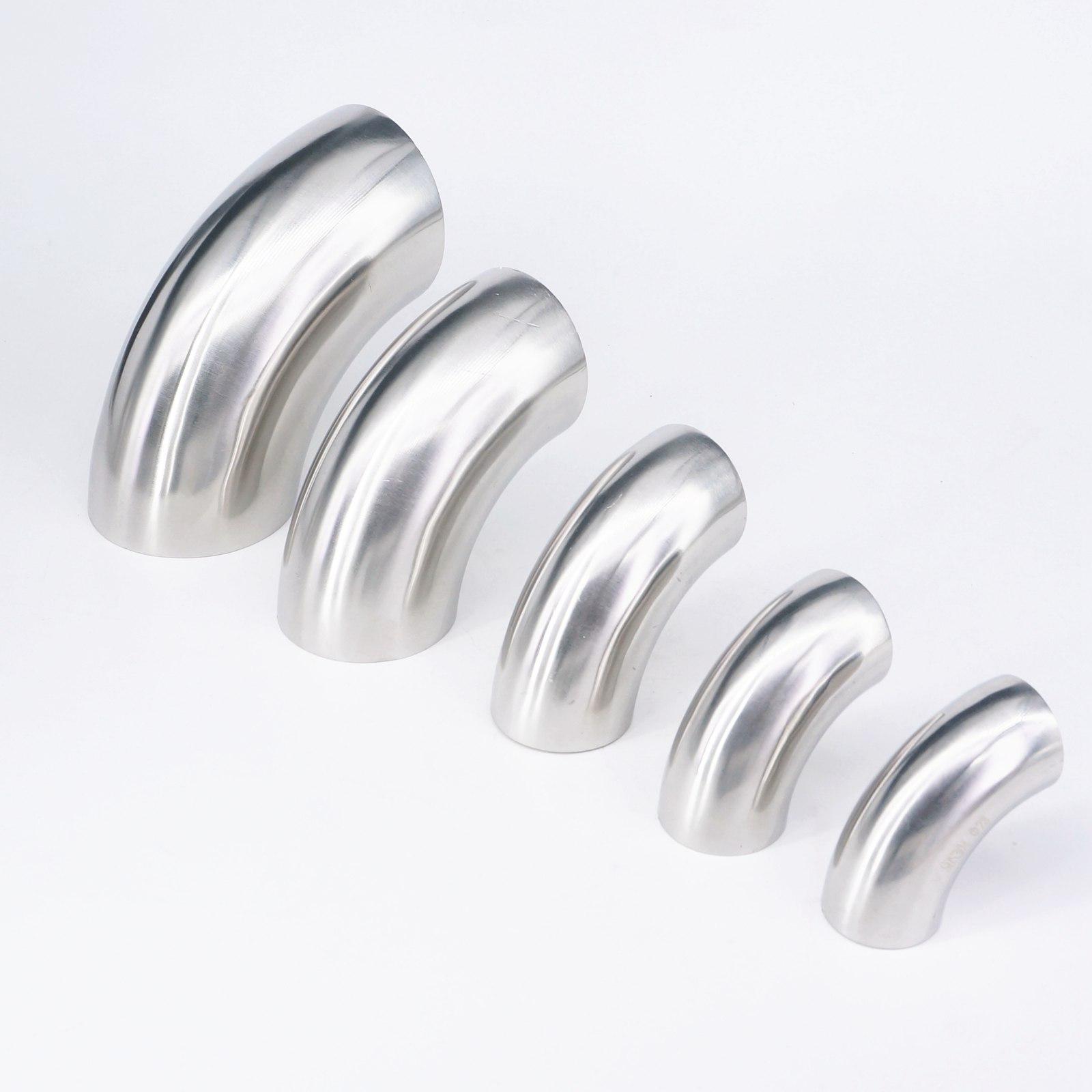 O/D 12,7/16/19/22/25/28/32/34/38/45/51-219mm, codo de acero inoxidable 304, accesorios de tubería de soldadura sanitaria de 90 grados