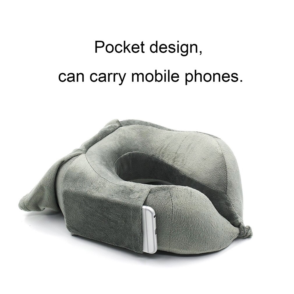 OUTAD, almohada portátil plegable en forma de U, cojín para el cuello, soporte para el cuello en un tren, avión, coche, autobús, Camping, dormir