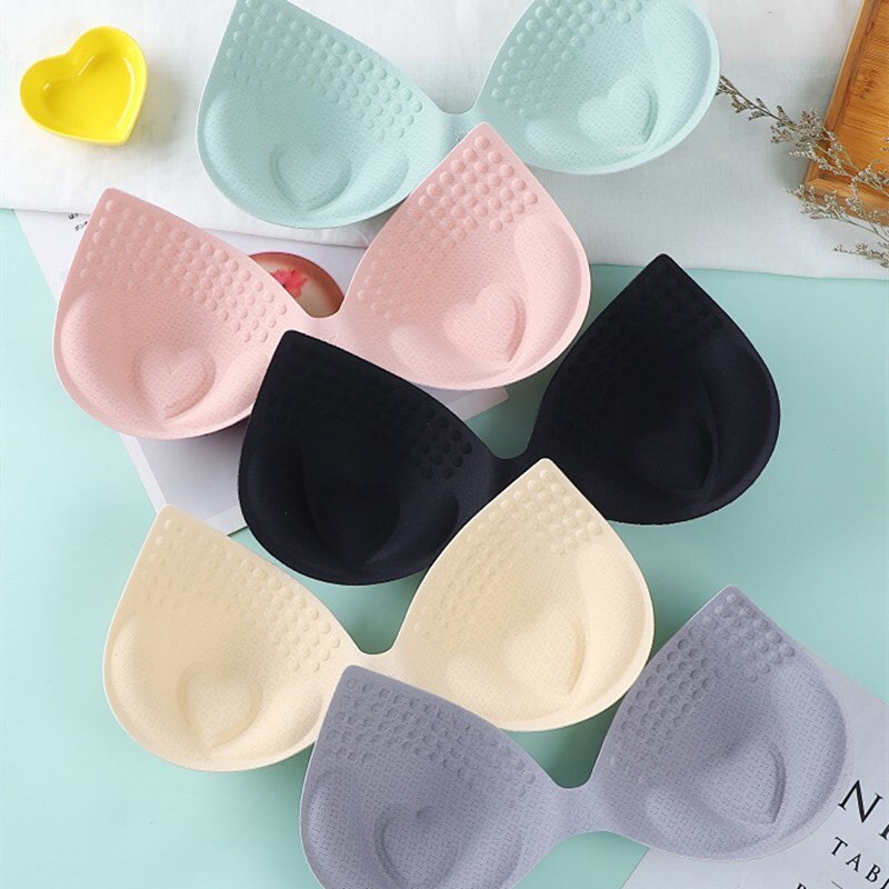 Zachte Effen Kleur Vrouwen Borst Padded Pad Insert Latex Bh Enhancer Push Up -Vormige Comfortabele Universele Beha gewatteerde