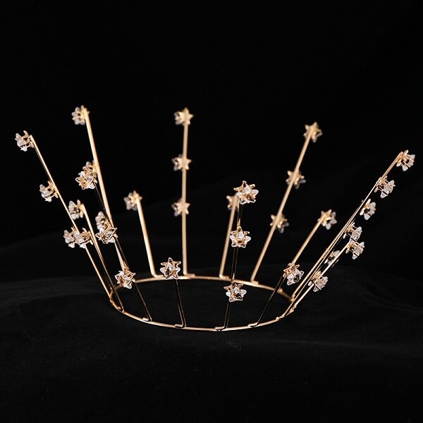 di tendenza Monili Dei Capelli di Cristallo stella Fasce Corone di Alta Principessa Rotonda Diademi Corone Delle Donne Della Sposa da Sposa diademi Testa Accessori: Default Title