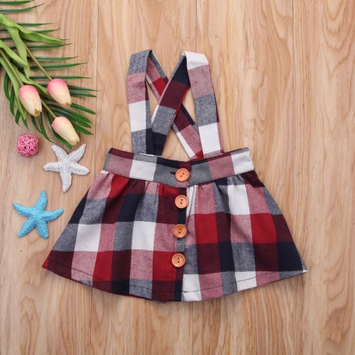 Toddler Baby Kid Girls Plaid Skirts Summer Spring Children Girls Costumes