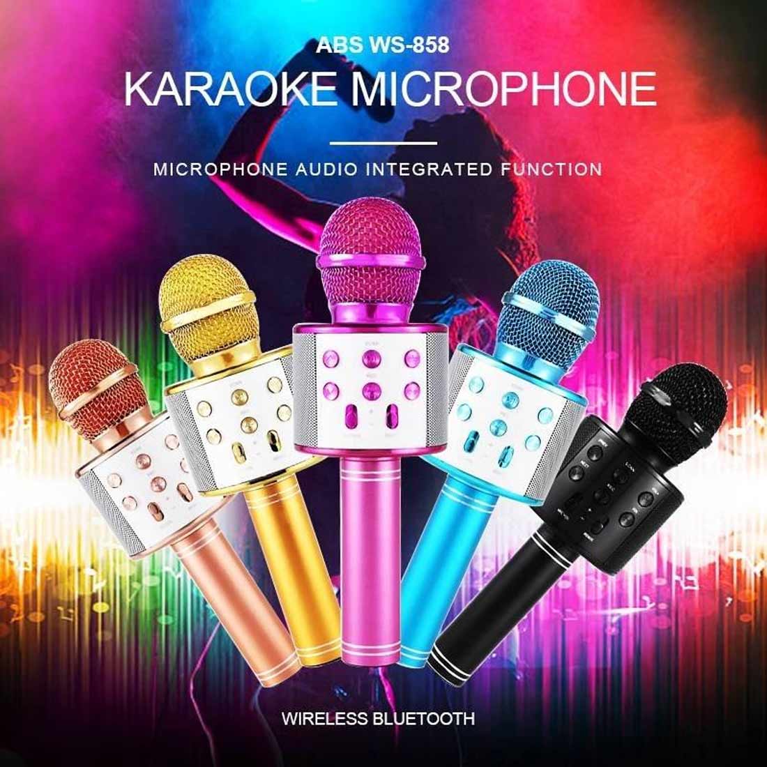 Microphone sans Fil Karaoké,Microphone Bluetooth Portable Lecteur